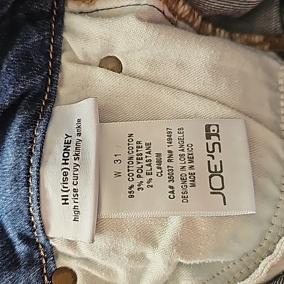 Joe’s Jeans Hi Rise Honey Curvy Skinny Ankle Asymmetrical Hem / Antoinette Wash - Picture 3 of 5